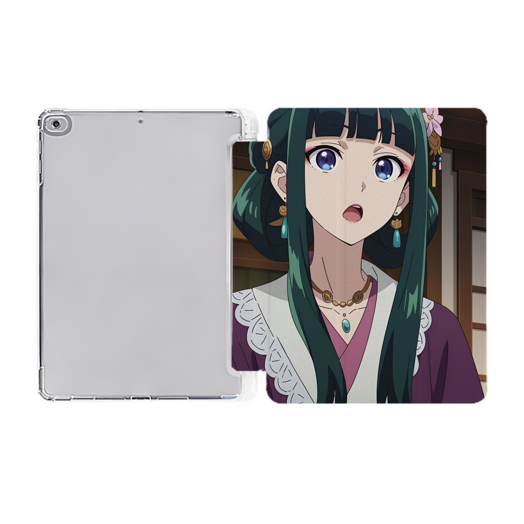 （画像用） 薬屋のひとりごと The Apothecary Diaries IPad ケース ペン収納付き 三つ折りスタンド PUレザー×シリコン 対応機種9.5/10.5/10.9インチ